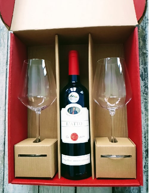 Bicchieri da vino personalizzati in pacco regalo famiglia